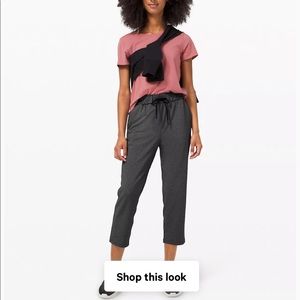 Stretch High Rise Crop 23" Grey Size 2